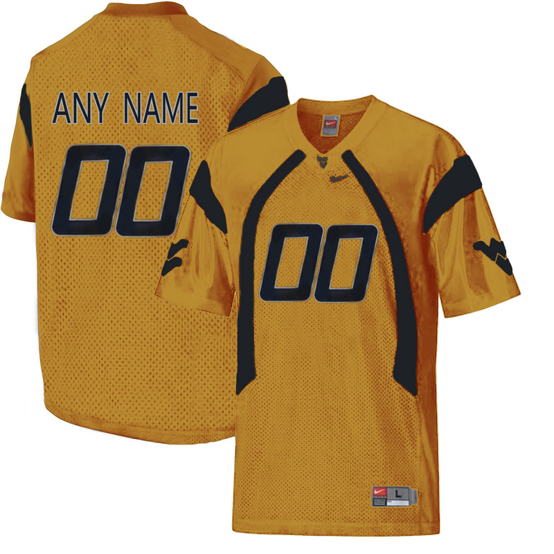 West Virginia Mountaineers Customized College Football Mesh Jersey Gold